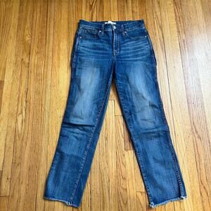 Madewell Stovepipe Jeans Womens 25 Straight Leg High Rise Slim Stretch Ankle